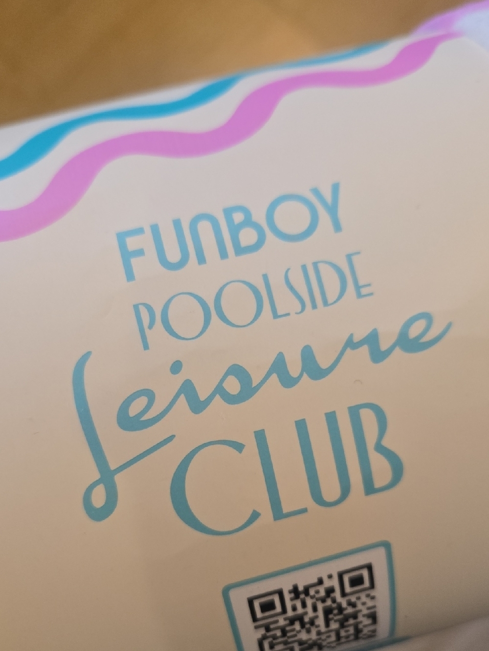 New FUNBOY Poolside Leisure Club Pink/White Striped Plush Beach Towel - Picture 2 of 7